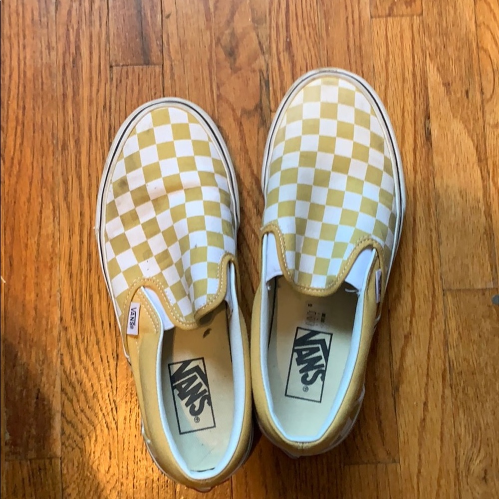 yellow checkered vans